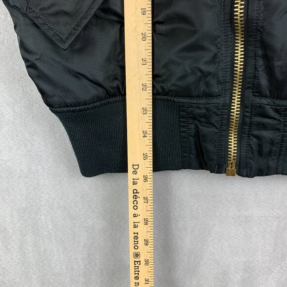 Alpha Industries Mens MA-1 Heritage Bomber Jacket Medium Slim Fit Black Full Zip - Picture 13 of 14